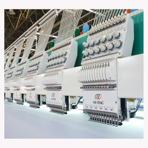 Máquina de Bordar Plana Hefeng de 15 Cabezales y 9 Agujas para Producción de Prendas de Alta Eficiencia con Cortador Automático - Product Image 1