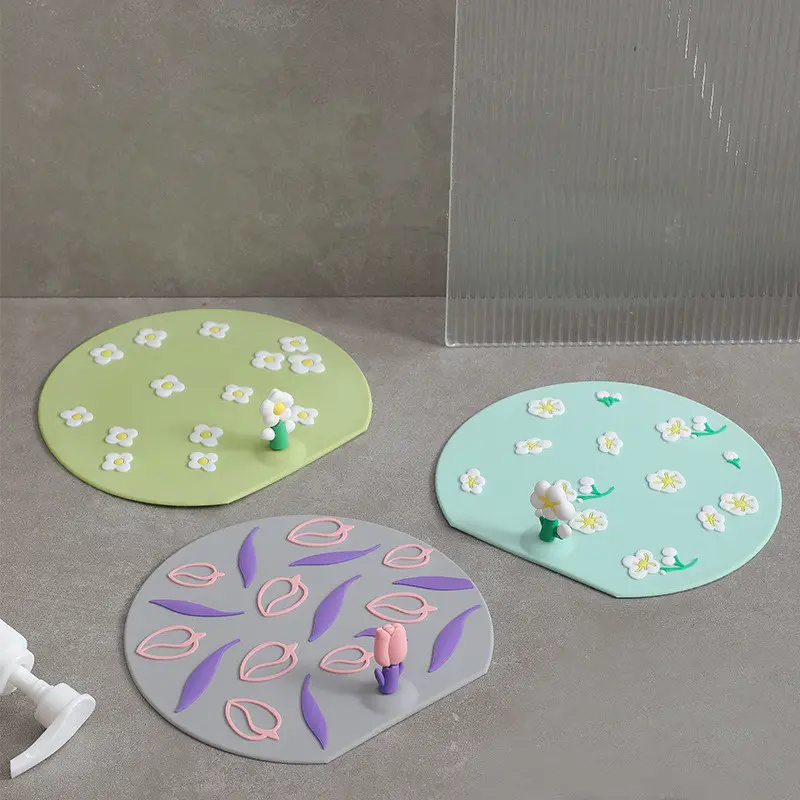 Çiçek tasarımları duş tahliye kapakları silikon zemin drenaj koku stoper küvet banyo ve mutfak lavabo