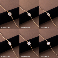 Bracelet en argent sterling S925 avec moissanite 0,5 carat, serti clos ovale, plaqué or 18 carats, chaîne à perles empilable, bijoux pour femmes