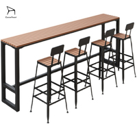 Ensemble de mobilier de terrasse en métal robuste, imperméable, avec longue banquette pour table et chaises d'extérieur