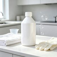 Bouteille de stockage HDPE grande capacité 500 ml avec couvercle à vis blanc, emballage multi-usage pour liquides ménagers, produits chimiques et cosmétiques