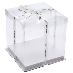 Wholesale Transparent Design Birthday Cake Box 4/6/8/10 Inch Tall Baking Cake Packaging <strong>Plastic</strong> <strong>Boxes</strong> - Product Image 5