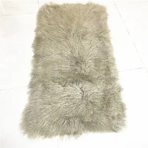 Tự nhiên xoăn dài tóc Tây Tạng Lamb Fur rug