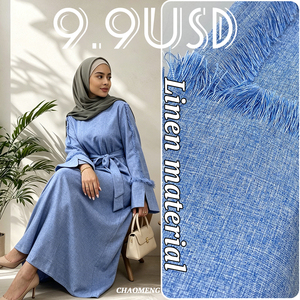 6804 #   Nouvelle robe longue en lin pour femmes musulmanes, design de fête de haute qualité, vêtements en gros - Product Image 1