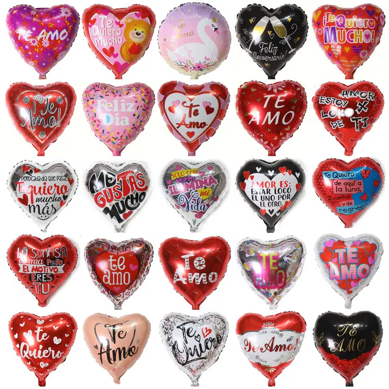 Globos Te Amo españoles de 18 pulgadas con forma de corazón te amo globo de aluminio para boda fiesta decoraciones del Día de San Valentín globo TE AMO