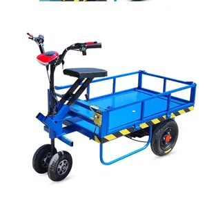 Şantiye çiftlik malzemeleri için toptan tekerlek ağır elektrikli mal taşıma arabası taşıma elektrikli el arabası