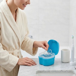 Boîte de rangement pour prothèses dentaires et appareils orthodontiques, avec panier de nettoyage et couvercle étanche - Product Image 5