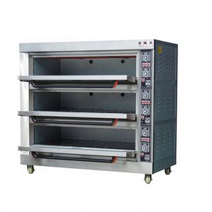 Four à gaz robuste à 3 étages et 9 plateaux avec plusieurs fenêtres de visualisation résistantes à la chaleur, optimisé pour la boulangerie industrielle - Product Image 2