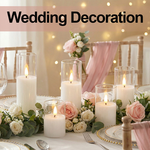 Set de 5 Velas LED de Vidrio Blanco Tipo Pilar de Matti para Decoración del Hogar - Product Image 6