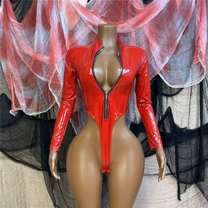 Jiubaju Halloween Lingerie Érotique Femme en <span class=keywords><strong>Latex</strong></span> et Cuir, Combinaisons <span class=keywords><strong>Sexy</strong></span>, Bodys Moulants Dos Nu, Robes Baby <span class=keywords><strong>Doll</strong></span>, Sous-vêtements - Product Image 5
