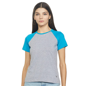 Camiseta estampada de algodón de talla grande para mujer de fábrica de Bangladesh directa, cuello redondo, estilo informal, manga larga, logotipo de Color sólido, verano largo - Product Image 1