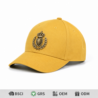 Casquette de baseball en sergé de coton pour homme, broderie Gold Crest de haute qualité, personnalisable avec logo, vente en gros fabricant