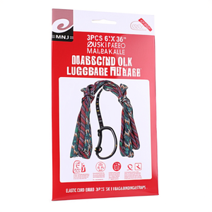 Elastic Cord Hook Luggage Strap 3Pcs 6X36 In For Ski Bag Binding Straps - Product Image 1