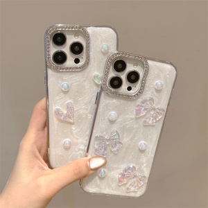 Il motivo a forma di cuore scintillante in resina diamantata è adatto per IPhone17Promax custodia per telefono iPhone 1615 14 13 12 - Product Image 2