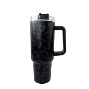 Gobelet en acier inoxydable Léopard 40 oz Boba Adventure Tasse de voyage isolée sous vide avec poignée Tasse en acier inoxydable Adventure - Product Image 6
