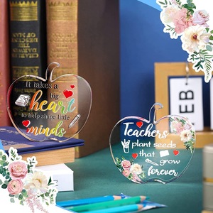 Ychon 귀여운 애플 홈 데코 럭셔리 하이 퀄리티 아크릴 투명 장식품 애플 모양의 패 장식 - Product Image 6
