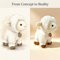 Peluche d'agneau douce en gros avec étiquette personnalisée, mouton en peluche blanc pour décoration de chambre d'enfant, production en masse
