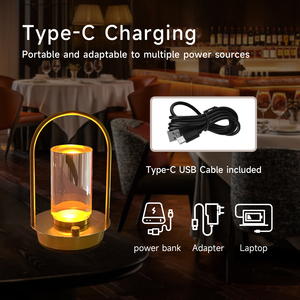 Touch Ctrl USB 5V Dimmable Rechargeable Led <strong>Table</strong> Lamp Portable Lantern for Ambient Atmosphere Event KTV Bar Cafe Bedroom - Product Image 4
