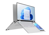 2025 Inexpensive Brand New Office Business Laptop 15.6 +7 Inch Double Monitor Intel N100 12th Gen RGB Backlit Keyboard Dual Screen