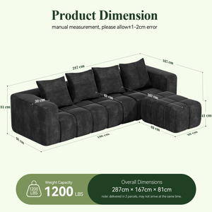 2026 Meroow MS2 Extra Deep 67cm Seat Modular <b>Sofa</b>, Luxury Chenille Tofu Sectional Couch UK Warehouse - Product Image 6