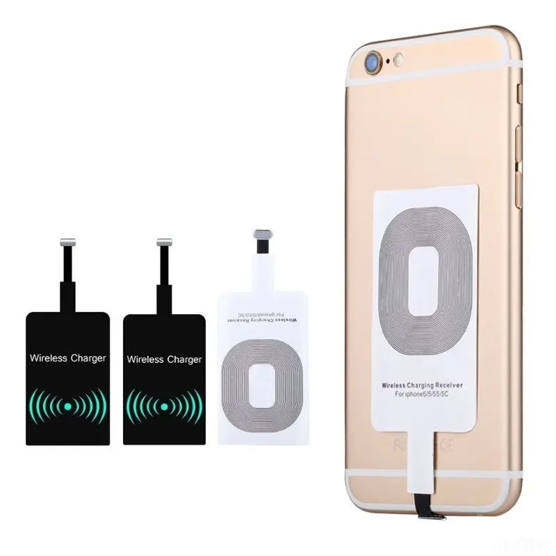 Qi Wireless Charging Receiver For iPhone 7 6s Plus 5s Micro USB Universal Fast Wireless Charger For Samsung Huawei Xiaomi
