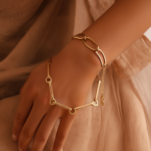 สร้อยข้อมือแฟชั่นแบบโซ่เคลือบทอง ทำจากสแตนเลสสตีล 316L ทนทาน เป็นมิตรต่อสิ่งแวดล้อม สำหรับผู้หญิง - Product Image 3