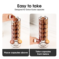 Support de rangement rotatif à trois niveaux en métal pour 18 capsules de café Dolce Gusto – Présentoir de table pour vaisselle