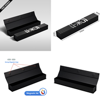 Caja Rígida Magnética Negra Larga Personalizada, Caja de Embalaje Magnética Plegable con Impresión Plateada para Brochas de Maquillaje y Accesorios para Fumar