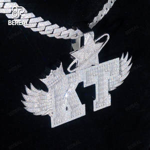 Nuevo Diseño, Colgante con Nombre de Diamante Cultivado en Laboratorio con Certificación IGI VVS, Colgante de Letra Personalizado en Plata 925 Chapada en Oro de 18K, Joyería para Hombre - Product Image 2