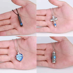 Venta al por mayor de joyería de cremación personalizada de acero inoxidable clásico corazón Cruz Cubic Zircon recuerdo Memorial cenizas urna collar - Product Image 3