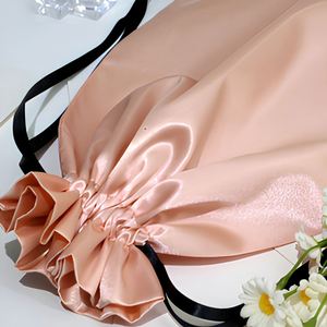 Bolsas de Regalo Grandes de Satén Reciclables con Logotipo Personalizado, con Cierre de Cordón, para Sombreros, Gorras, Pelucas y Bolsos - Product Image 6
