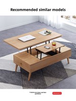 Table basse et table à manger multifonctionnelle en bois massif, style nordique, pliable, amovible, double usage, pour salon et petit appartement