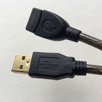 Kabel Ekstensi USB 2.0 Transparan Berpelindung, Kabel Data USB Jalinan Ganda Berpelindung (Male ke Female) untuk Kamera Printer