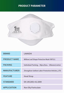 <span class=keywords><strong>FFP2</strong></span> Yxp211 masker wajah pelindung sekali pakai bentuk ikan 4 lapisan dengan ikat kepala katup harga pabrik kualitas tinggi - Product Image 5