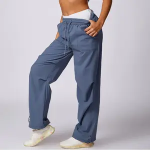 Donna UPF 50 + quattro vie elasticizzato fresco asciutto elastico coulisse pantaloni Cargo tasche laterali anti-uv pantaloni Casual da jogging