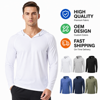 T-shirt de sport pour homme à manches longues avec logo personnalisé OEM, séchage rapide, évacuation de l'humidité, respirant, pour la course à pied, l'entraînement et la gym