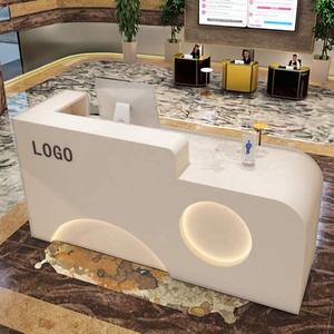 <b>Small</b> European Design Solid Wood Reception <b>Desk</b> for Beauty Salon Barber Shop Hospital Cashier Front Store Front <b>Desk</b> - Product Image 3