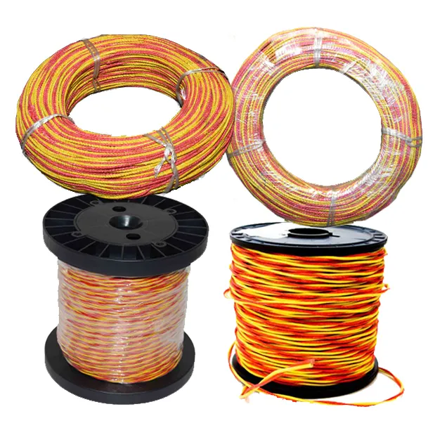 0.71mm * 2 ANSI color red/yellow type k glass fiber insulated thermocouple wire 600C