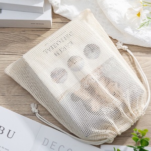 Nhỏ có thể tái chế bông lưới Túi với dây rút Bộ đồ ăn và gối bao bì túi lưới - Product Image 4
