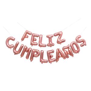 Venta caliente 16 pulgadas "Feliz Cumpleanos" español Feliz cumpleaños carta globo Banner para decoración <span class=keywords><strong>de</strong></span> fiesta - Product Image 4