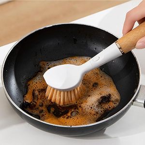 4 in 1 Multifunctional Cleaning <b>Brush</b> Set PET Bamboo Material Pot <b>Bottle</b> Dish <b>Brush</b> With Sponge - Product Image 4