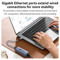 Adaptateur Ethernet VegGieg 2 en 1 USB3.0 vers RJ45 2.5G, connecteur double USB-A et USB-C, câble tressé