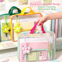 Sac de rangement portable à fermeture éclair, multi-compartiments, classeur A4 pour examens et tutorat, sac fourre-tout pour étudiants