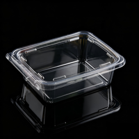 Tamper evident recyclebare transparante PET clamshell voedselverpakking met scharnierend deksel voor groenten, fruit, gedroogd fruit, wegwerpbaar, food grade