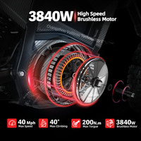 Valtinsu Em5 48V3840W 40Mph Moto tout-terrain électrique pour jeunes, moto tout-terrain rouge, moto de cross