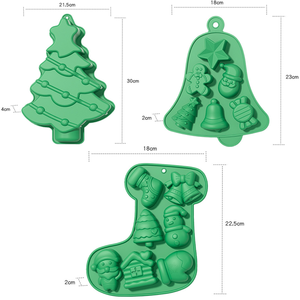 Stampo in Silicone di Natale 250726 per la decorazione di torta rettangolare stampo per cioccolato per la cottura a tema natalizio di cottura - Product Image 4