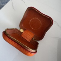 Pochette à monnaie vintage de luxe en cuir de vachette véritable fait main, motif œuf frit, mini sac de rangement, étui pour écouteurs, artisanat mignon, OEM