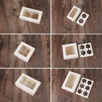 10 boîtes à cupcakes transparentes avec fenêtre, 100 % écologiques et recyclables, en plastique laminé mat, avec plateau amovible pour 2/4/6 cupcakes, chips, sushis