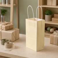 Sacs de courses en papier couleur unie résistants à l'humidité pour la décoration intérieure et les magasins de style de vie, impression de logo personnalisée, support des commandes en gros