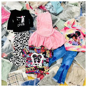 Ensemble robe d'été décontractée pour filles/enfants, motif cerises orange rose et nœuds, commande en gros, vêtements pour enfants garçons - Product Image 1